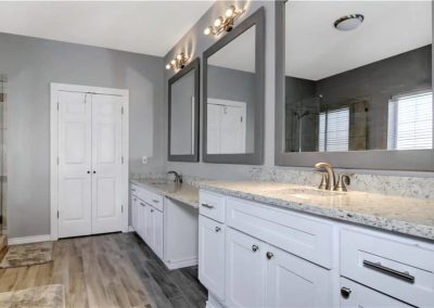 Remodeled main bathroom vanity area in Frisco, Texas